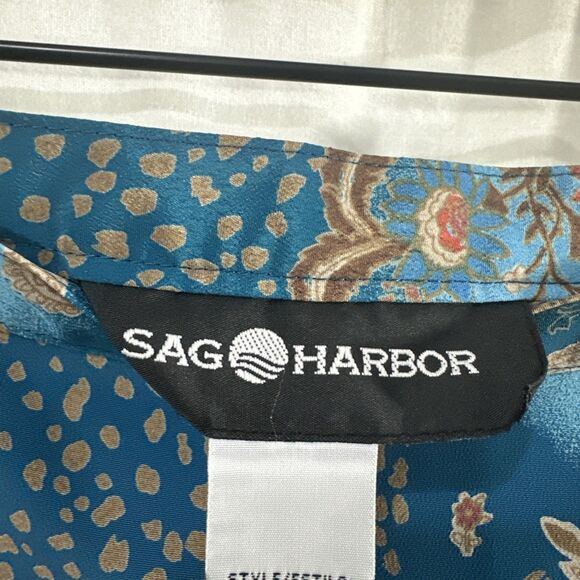 Sag Harbor Blue Paisley Aline Flowy Midi Skirt Womens Size M Boho Whimsical - Picture 3 of 11